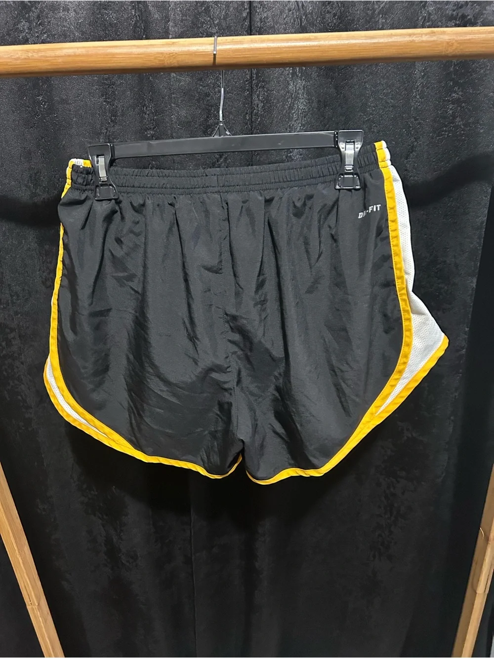 Nike Women’s Black and Yellow Athletic Running Shorts